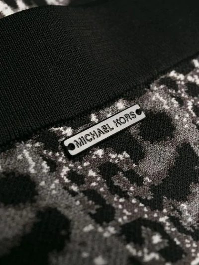 Shop Michael Michael Kors Leopard Print Mini Skirt In Grey