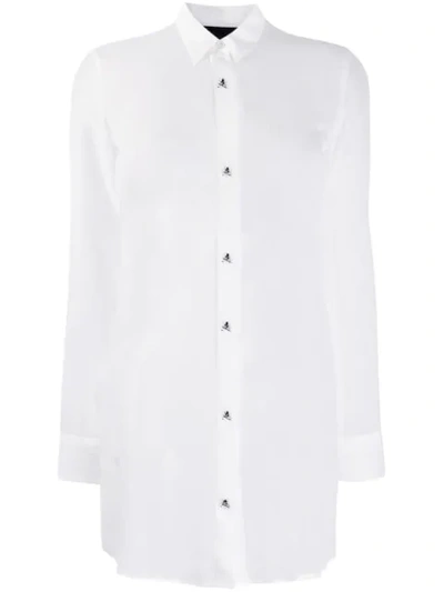 Shop Philipp Plein Sheer Blouse In White