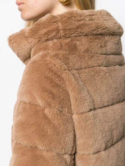Shop Herno Faux-fur Padded Jacket In Neutrals