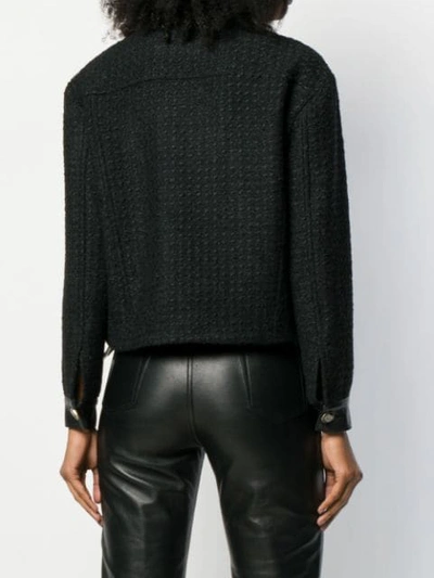 Shop Sandro Single Breasted Cropped Jacket In Noir