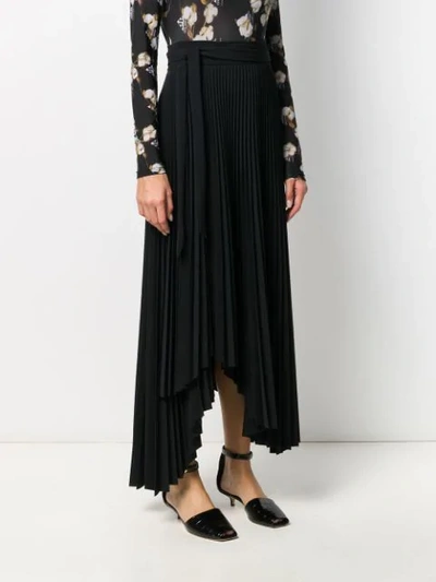 Shop A.w.a.k.e. Asymmetric Pleated Skirt In Black