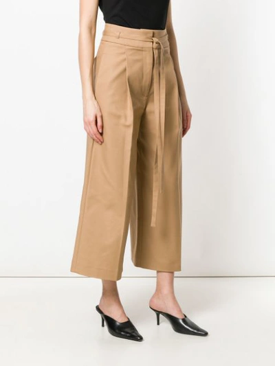 Shop Rochas Cropped Palazzo Trousers - Neutrals