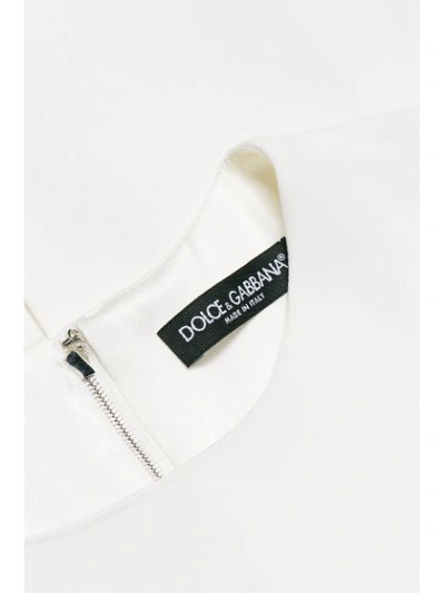 Shop Dolce & Gabbana Sleeveless Shift Dress - White