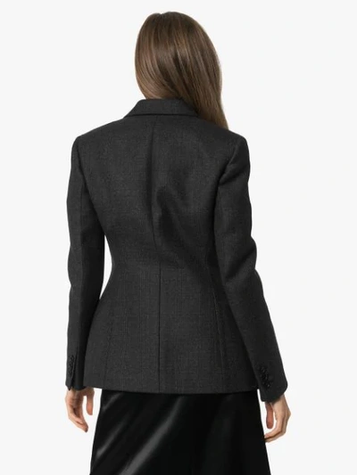 Shop Prada Double-breasted Blazer In Grey