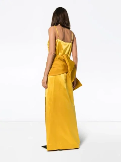 Shop Rosie Assoulin Sash Cami Maxi Dress In Yellow