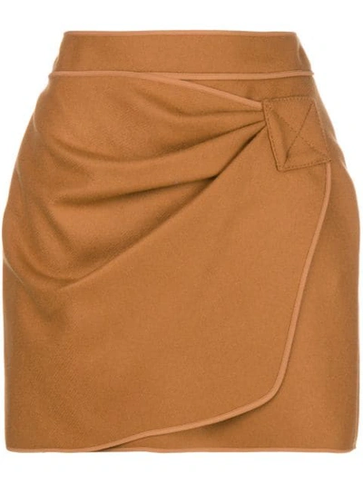 Shop N°21 Nº21 Wrap Front Mini Skirt - Brown