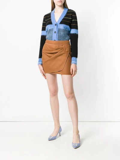 Shop N°21 Nº21 Wrap Front Mini Skirt - Brown