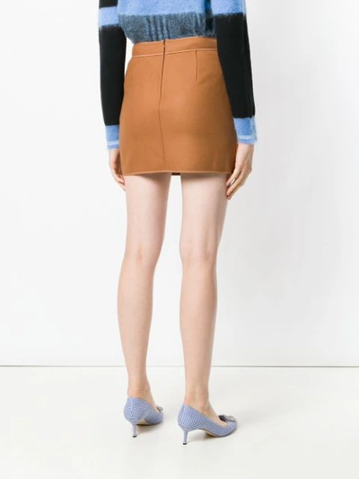 Shop N°21 Nº21 Wrap Front Mini Skirt - Brown