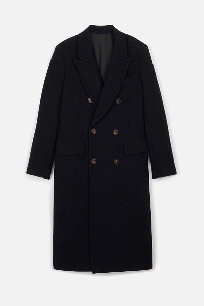 Shop Ami Alexandre Mattiussi Double-breasted Long Coat In Blue