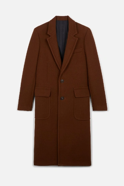 Shop Ami Alexandre Mattiussi Two Buttons Long Coat In Brown
