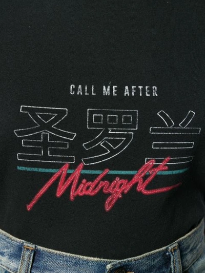 Shop Saint Laurent Call Me After Midnight T-shirt In Black