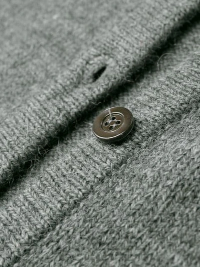 Shop Moschino Embellished-knit Cardigan In Grey