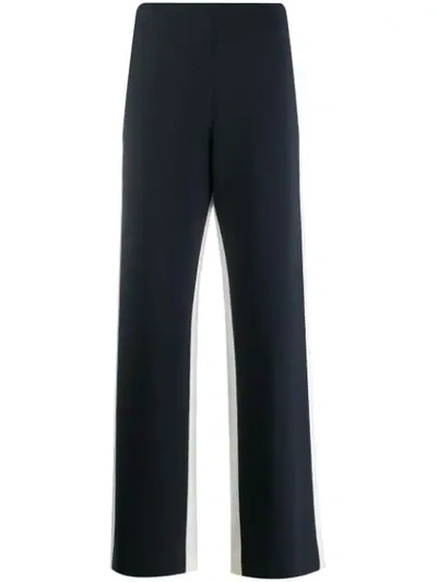 Shop Monse Knit-band Straight-leg Trousers In Blue