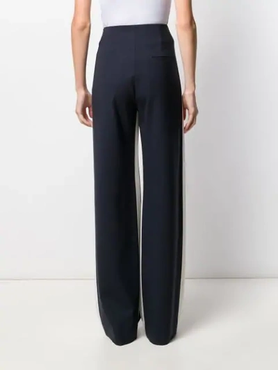Shop Monse Knit-band Straight-leg Trousers In Blue