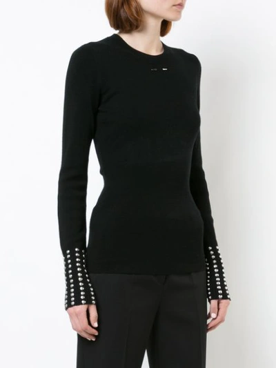Shop Barbara Bui Studded Cuff Sweater - Black