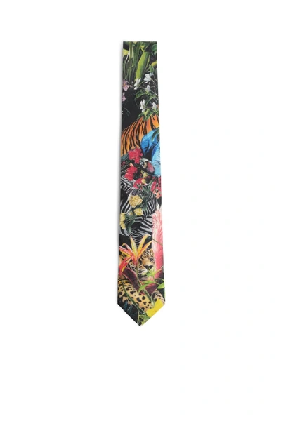 Shop Roberto Cavalli Paradise Found Print Tie In Multicolour