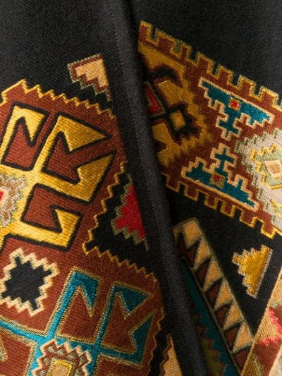 Shop Etro Aztec Cape Coat In Black