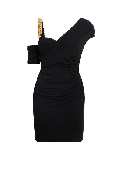 Shop Roberto Cavalli Chain Strap Dress In Black