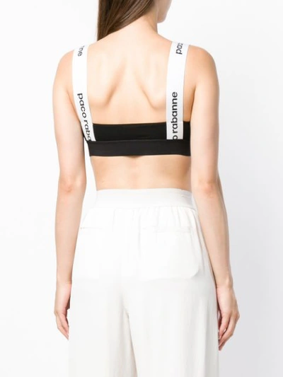 Shop Paco Rabanne Branded Bralet In Black