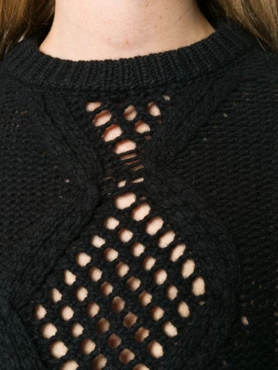 Shop Amiri Distressed Cropped Sweater In Black