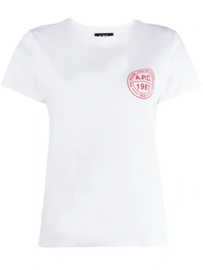 Shop A.p.c. Logo Print T-shirt In White