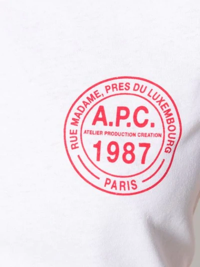 Shop Apc Logo Print T-shirt In White