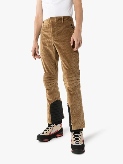 Shop Moncler Genius 3 Moncler Grenoble Double Cuff Corduroy Trousers In Brown