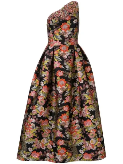 ANDREW GN PRINTED EMBROIDERED GOWN - 黑色