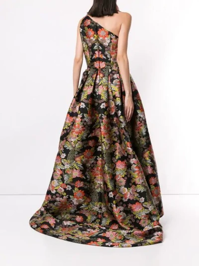 ANDREW GN PRINTED EMBROIDERED GOWN - 黑色