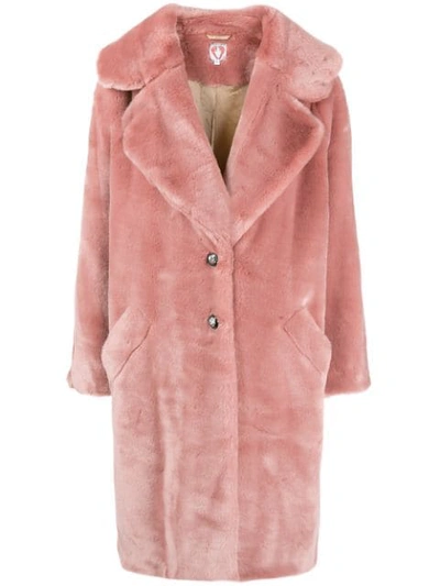 Shop Shrimps 'eamon' Mantel Aus Faux Fur In Pink