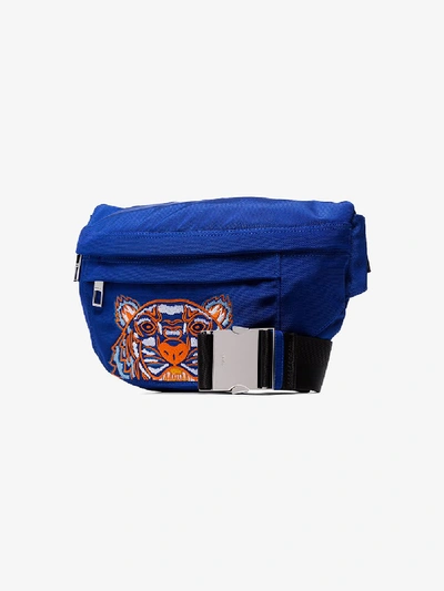 Shop Kenzo Blue Tiger Logo Belt Bag