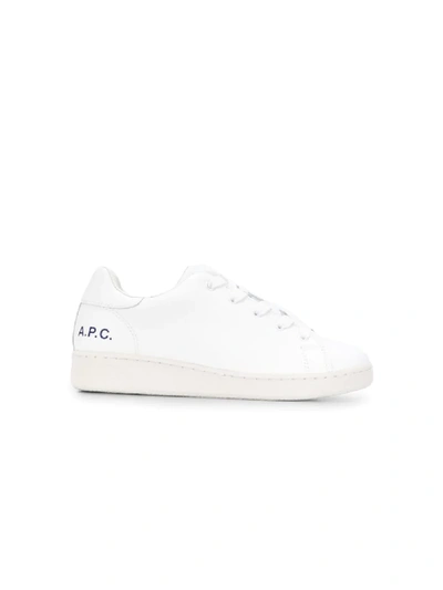 Shop Apc Low-top Logo Sneakers In White