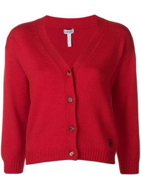 short red cardigan