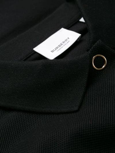 Shop Burberry Monogram Motif Cotton Piqué Polo Shirt In Black
