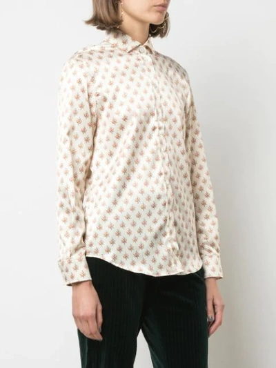 Shop Alexa Chung Floral Long-sleeve Shirt In White