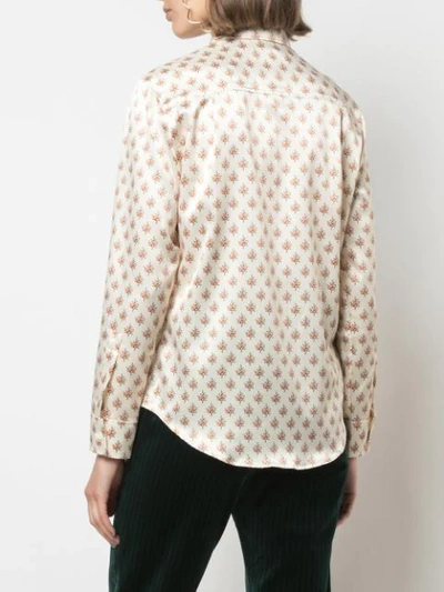 Shop Alexa Chung Floral Long-sleeve Shirt In White