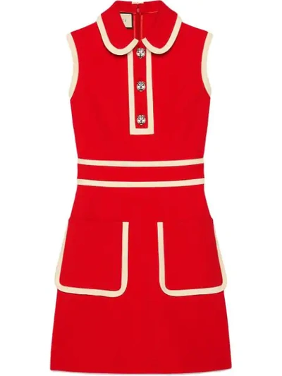 Shop Gucci Viscose Jersey Dress In Red