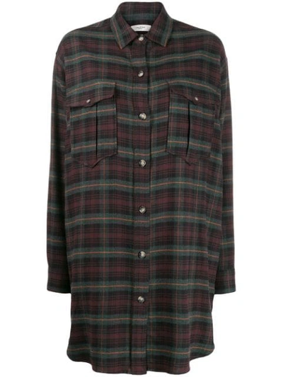 Shop Isabel Marant Étoile Iceo Checked Shirt Dress In Green