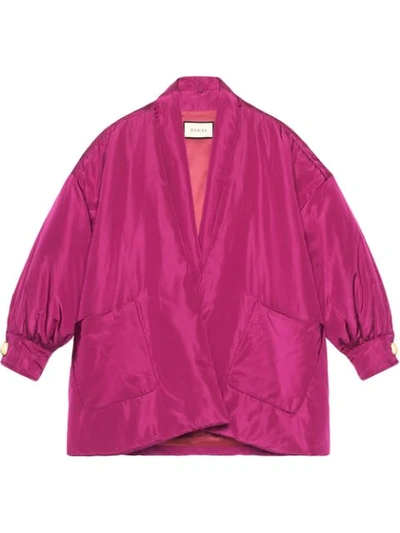 Shop Gucci Shawl Collar Bomber Jacket In Pink