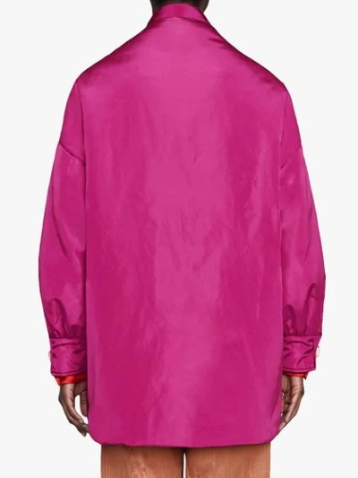 Shop Gucci Shawl Collar Bomber Jacket In Pink