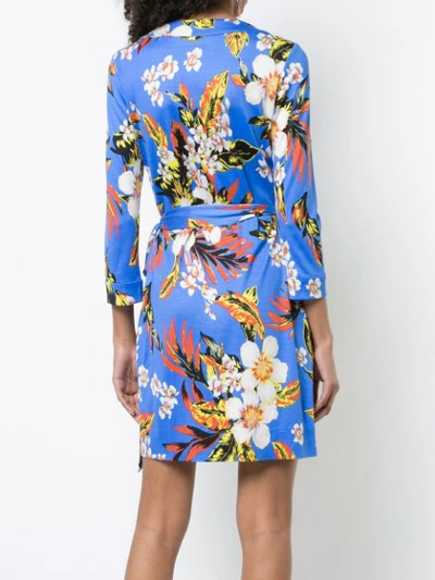 Shop Diane Von Furstenberg Dvf  Floral Wrap Dress - Blue