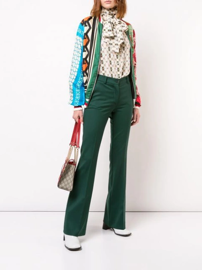 Shop Gucci Gg Floral Print Bomber Jacket In Multicolour