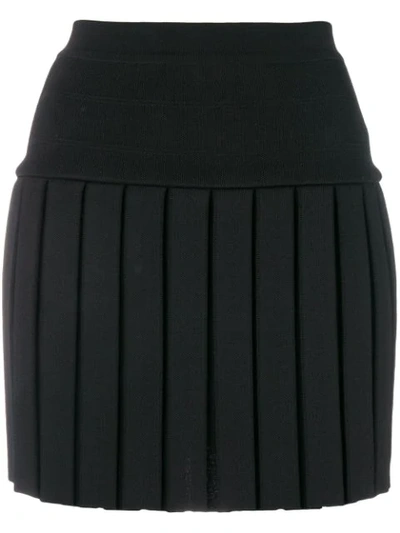 Shop Balmain Pleated Mini Skirt - Black