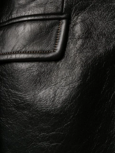 Shop Miu Miu Leather Blazer In Black