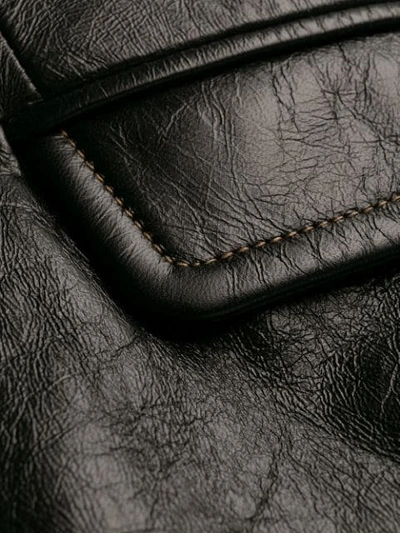 Shop Miu Miu Leather Blazer In Black