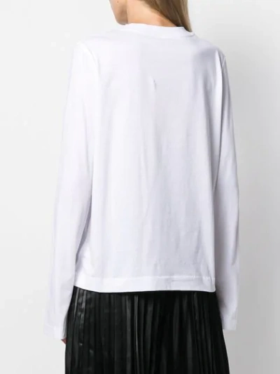Shop Sofie D'hoore Long Sleeved Cotton T-shirt In White