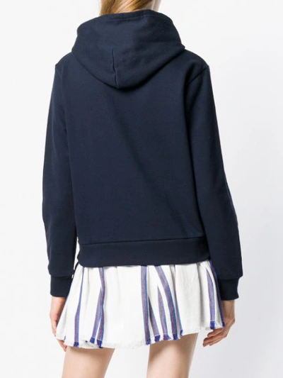 Shop Apc A.p.c. Logo Print Hoodie - Blue