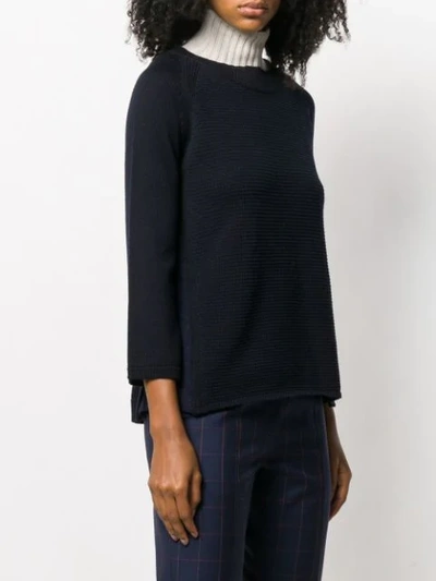 Shop Stefano Mortari Ribbed Knit Sweater In Blue