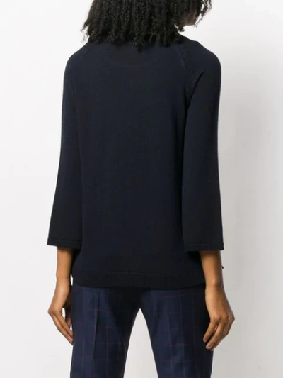 Shop Stefano Mortari Ribbed Knit Sweater In Blue