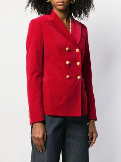 Shop Tagliatore Janise Double-breasted Blazer In Red